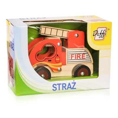 Drewniane auto - straż pożarna