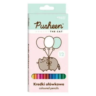 Kredki ołówkowe trójkątne pusheen 12 kolorów