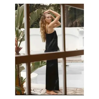 Satynowy komplet odzieży damskiej - Czarny L