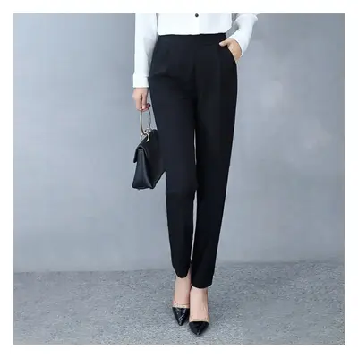 Damskie eleganckie spodnie chinosy - Czarny XXXL