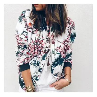 Modna kurtka damska bomberka rozpinana ze ściągaczem - Niebieski L