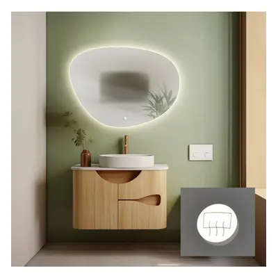 Lustro łazienkowe o nieregularnym kształcie z matą antyparową - AGAT LED PREMIUM