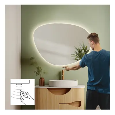 Lustro łazienkowe o nieregularnym kształcie z włącznikiem sensorycznym - AGAT LED PREMIUM