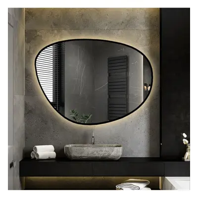 Lustro o nieregularnym kształcie w ramie z podświetleniem - AGAT W RAMIE LED