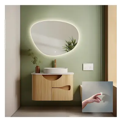 Lustro łazienkowe o nieregularnym kształcie z włącznikiem - AGAT LED PREMIUM