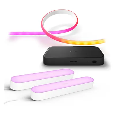 Philips Zestaw: Taśma LED Gradient 2m + 2 Szt. Play Bar Biały + Hue Sync Box 8K