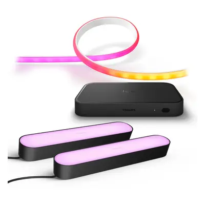 Philips Zestaw: Taśma LED Gradient + Hue Sync Box 8K + 2 Szt. Play Bar Czarny