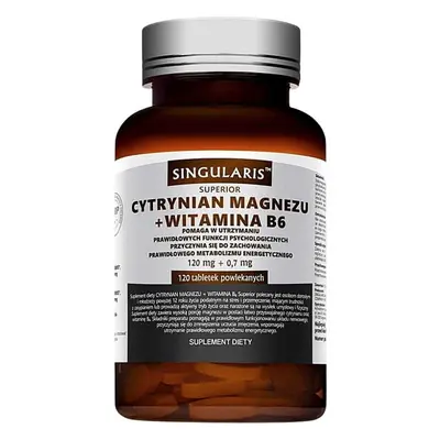 Cytrynian magnezu 120 mg + witamina B6 0,7 mg 120 tabletek Singularis