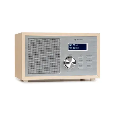 Auna Ambient DAB+/FM, rádio, BT 5.0, AUX vstup, LCD displej, budík, drevený vzhľad, hnedé