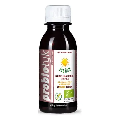 Joy Day Suplement diety Napój probiotyczny kurkuma imbir pieprz BIO 125 ml