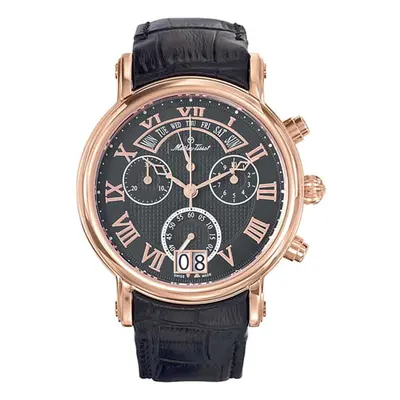 Mathey-Tissot Gent's Retrograde Swiss Made Chronograph Watch with Leather Strap