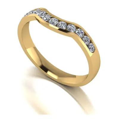 Moissanite 9ct Gold 33 Pointe Channel Set Shaped Ring