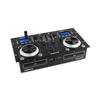 Vonyx CDJ500, DJ Workstation, 2 CD prehrávače, BT, 2 x USB, port, 2-kanálový mixér