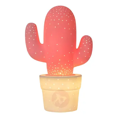 Czerwona ceramiczna lampa stołowa Cactus