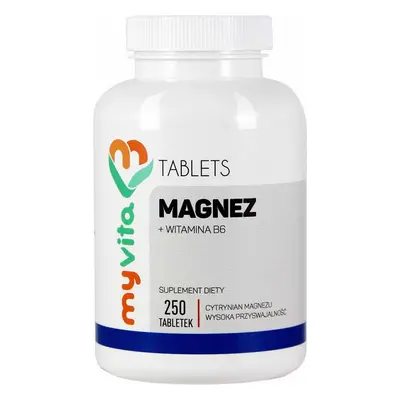 Magnez Cytrynian Magnezu 450mg + Witamina B6 250 tabletek MyVita