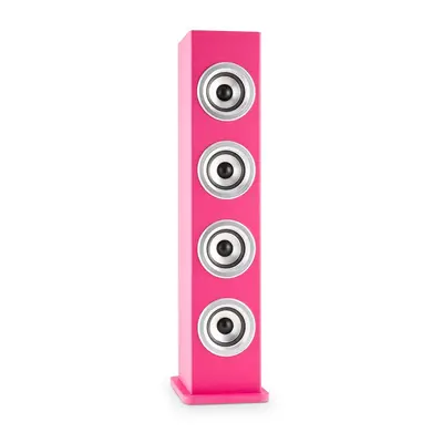 Auna Karaboom LED, ružová, bluetooth reproduktor, USB, AUX, karaoke, 2 mikrofóny