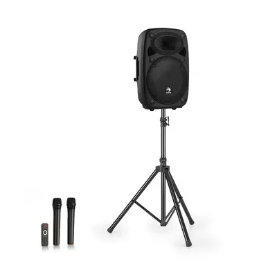 Auna Streetstar 12, mobilný PA systém + statív, 12" woofer, UHF mikrofón, 800 W max., čierny