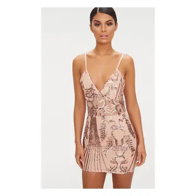 Sukienka Kwiat Orientu - Bodycon - Rose Gold