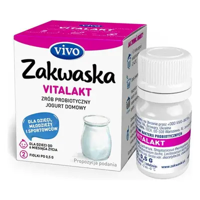 Jogurt domowy VITALAKT żywe kultury bakterii probiotyk opakowanie 2 x 0,5g ZAKWASKI VIVO