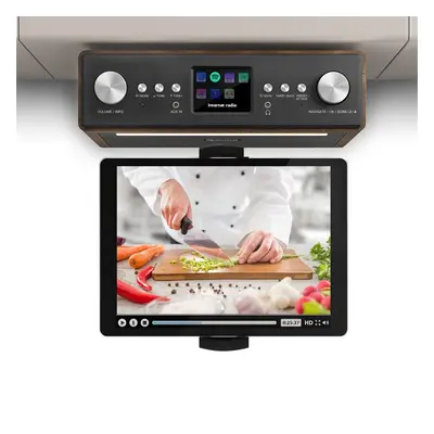 Auna Connect Soundchef, kuchynské rádio s držiakom na tablet, set, DAB+, FM, 2x3", orech