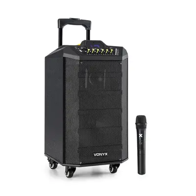 Vonyx VPS10, audio PA systém, 250W, USB/SD port, bluetooth, 12V/4,5Ah, batéria