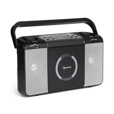 Auna Boomtown USB, boombox, CD prehrávač, FM rádio, MP3, prenosné kufríkové rádio, čierny