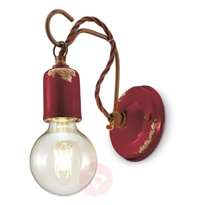 Lampa ścienna C665 w stylu vintage, bordowa