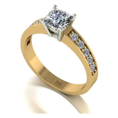 Moissanite 9ct Gold 1.10ct eq Lady Lynsey Solitaire and Shoulder Detail Ring