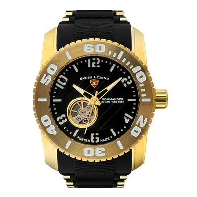 Swiss Legend Gent's Commander IT10 IP Automatic Watch with Silicone Bracelet