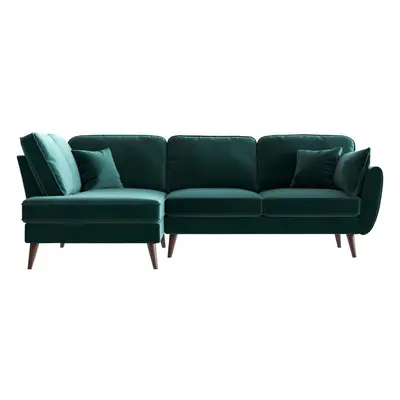 Sofa narożna lewostronna „Monceau Uni Turquoise”, 154 x 255 x 84 cm