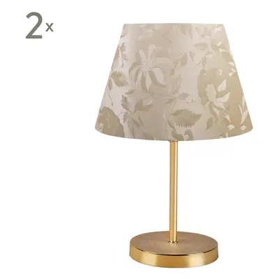 Komplet 2 lamp stołowych „Gesi Gold”, Ø 22, wys. 37 cm