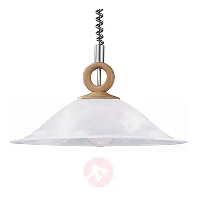 Lampa wisząca Saturn z drewnianymi aplikacjami