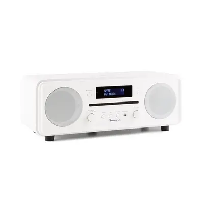 Auna Melodia CD, biele, DAB+/FM stolové rádio, CD prehrávač, bluetooth, alarm, opakované budenie