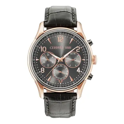 Cerruti 1881 Gent's Bellagio Day Date Watch with Genuine Leather Strap