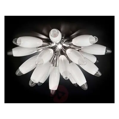 Biała szklana lampa sufitowa FLO, 55 cm