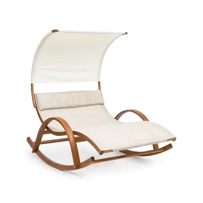 Blumfeldt Mauritius, hojdacie ležadlo, so strieškou, ComfortMesh, 180 kg max., vodovzdorné, krém