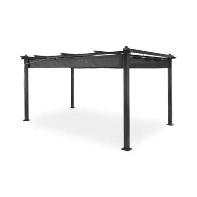 Blumfeldt Pantheon, pergola, prístrešok, 3 x 4 m, hliník, strieška proti slnku, polyester, sivá