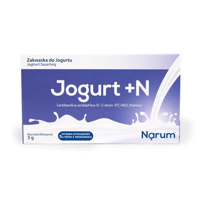 Jogurt + N żywe kultury bakterii probiotyk Narine Zakwaska do jogurtu 5 saszetek 5g Narum