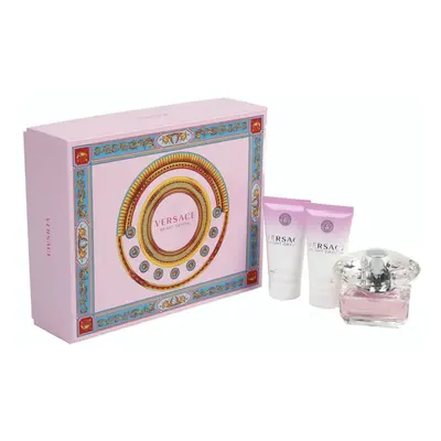 Versace Bright Crystal zestaw - woda toaletowa 50 ml + balsam do ciała 50 ml + żel pod prysznic 