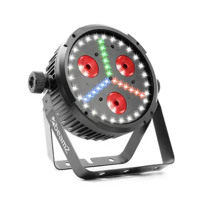 Beamz BX30, PAR LED reflektor 3x10W 4in1, 27x SMD W, 18x SMD RBG LEDs, čierna farba