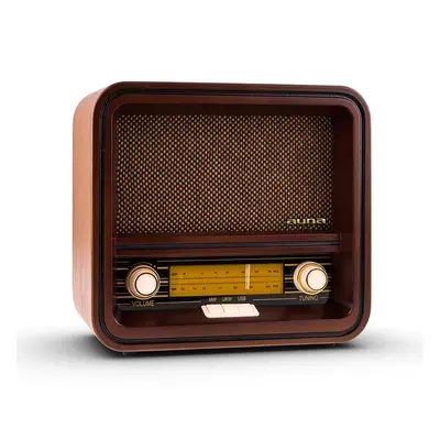 Auna BelleEpoque-1901, retro rádio, nostalgické rádio, FM, AM, USB, MP3