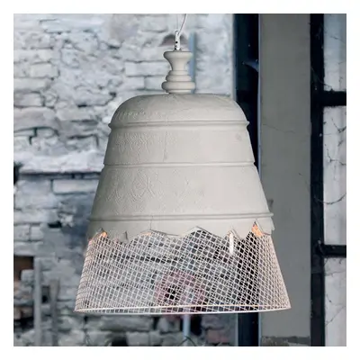 Gipsowa lampa wisząca Domenica, biała, 50 cm