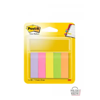 Znaczniki samoprzylepne Post-it®, neonowe, 100 kart, 5 bloczki 15 x 50 mm