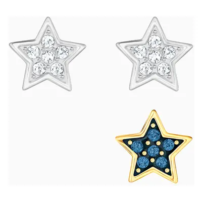 Crystal Wishes Star Pierced Earring Set, Multi-colored, Mixed metal finish