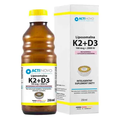 Liposomalna witamina K2 + D3 100mcg + 2000IU 125 porcji bez alkoholu 250ml ActiNovo