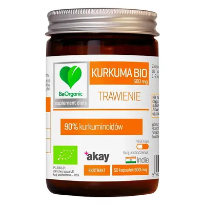 Kurkuma BIO Trawienie 90% kurkuminoidów 500 mg Stres 50 kapsułek BeOrganic MedicaLine