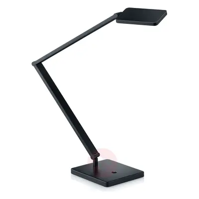 Regulowana lampka biurkowa LED Linus, czarna