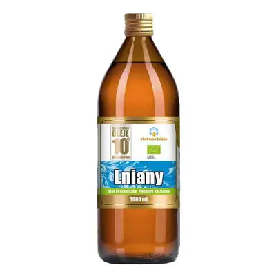 OLEJ LNIANY TŁOCZONY NA ZIMNO BIO 1000 ml - ZŁOTO POLSKIE