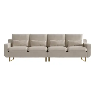 Sofa 4-osobowa „Monceau Uni Creme”, 92 x 284 x 88/66 cm