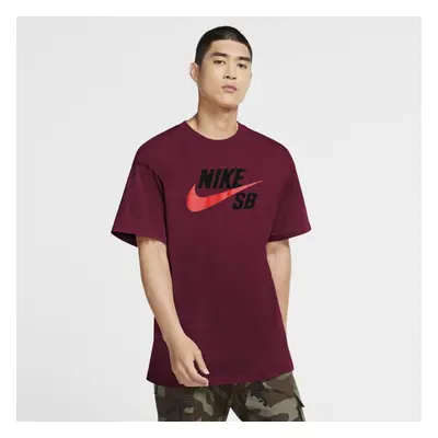 Męski T-shirt do skateboardingu z logo Nike SB - Czerwony